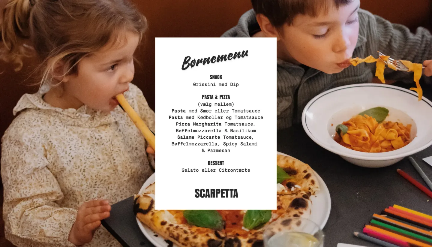 Børn spiser gratis på Scarpetta Islands Brygge - hver søndag 