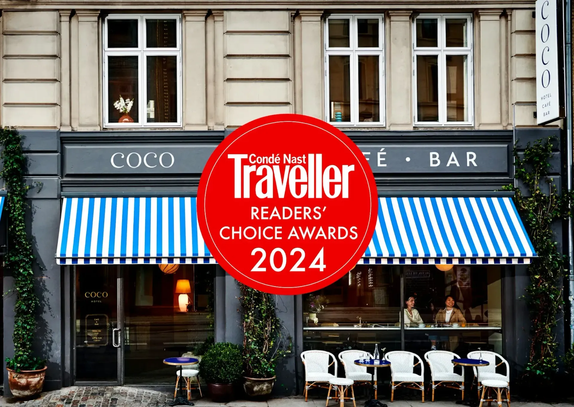 Coco Hotel på Condé Nast Travellers Reader's Choice liste over bedste hoteller i Europa!
